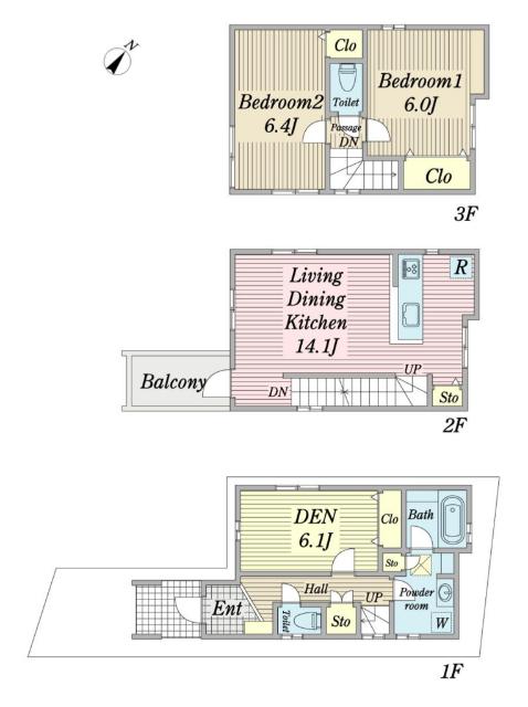 西日暮里三丁目中古戸建 間取り図画像