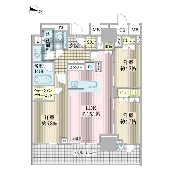 ブランズ横浜 間取り図画像