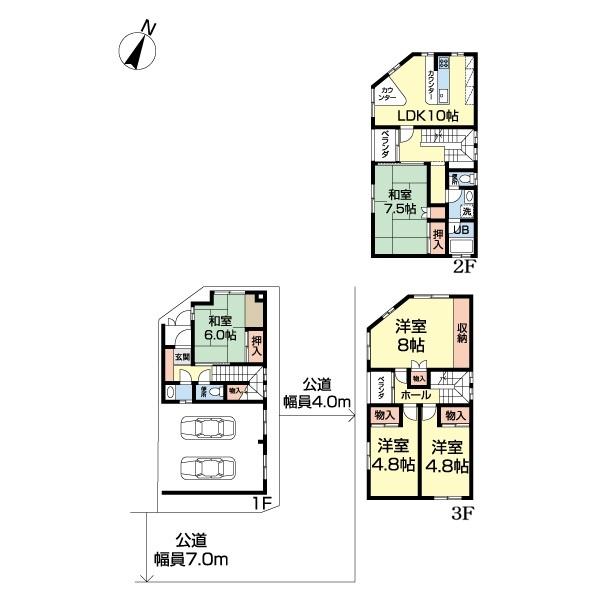 西篠崎二丁目戸建 間取り図画像