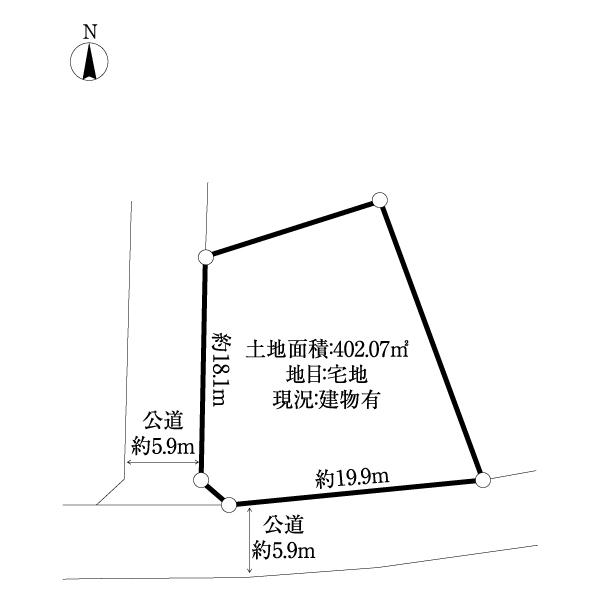 富士見市針ヶ谷二丁目上物付き土地 区画図