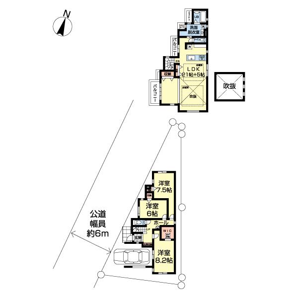練馬区谷原１３期　新築戸建１号棟 間取り図画像