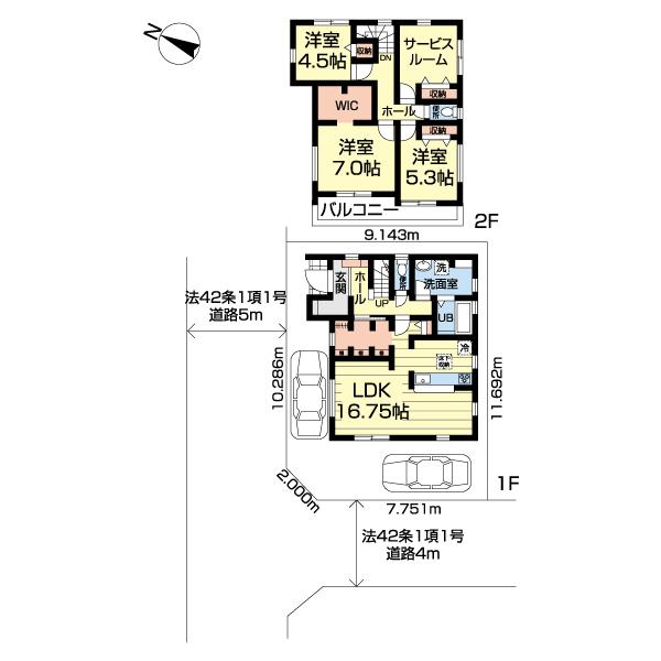 越谷市平方第２　１号棟 間取り図画像