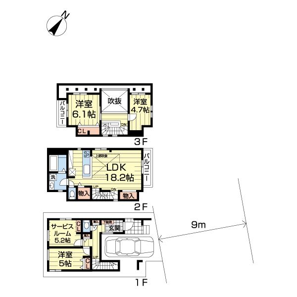 江戸川区篠崎町432⑦　6号棟 間取り図画像