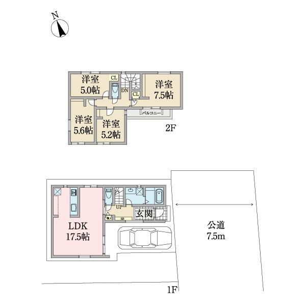 市川市下新宿　新築戸建 間取り図画像