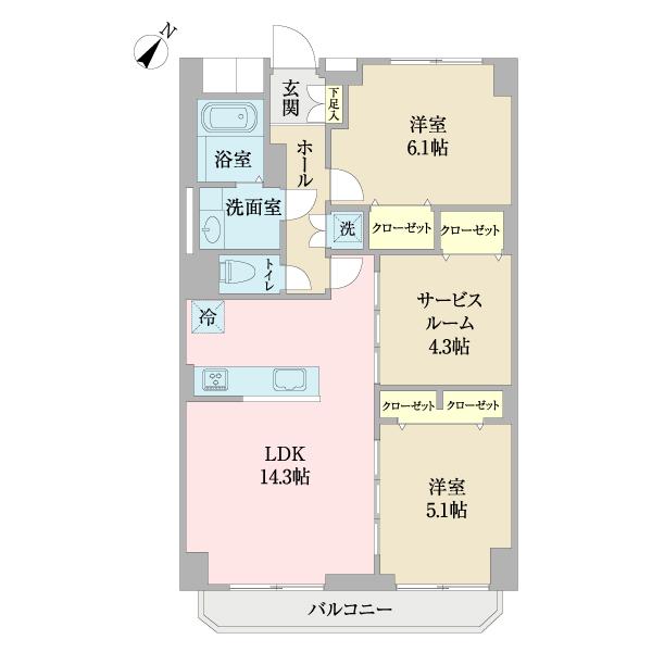葛西パークサイドハイツ 間取り図画像
