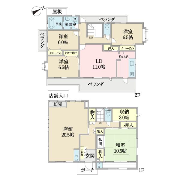 市川市菅野4丁目戸建 間取り図画像