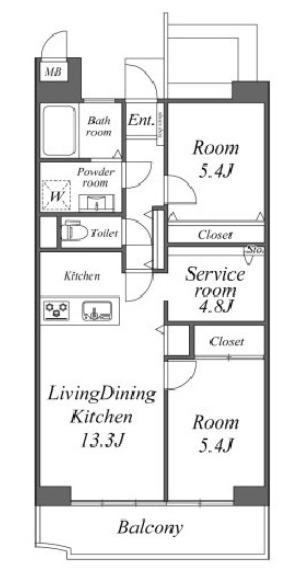 パークスクエア竹ノ塚 間取り図画像