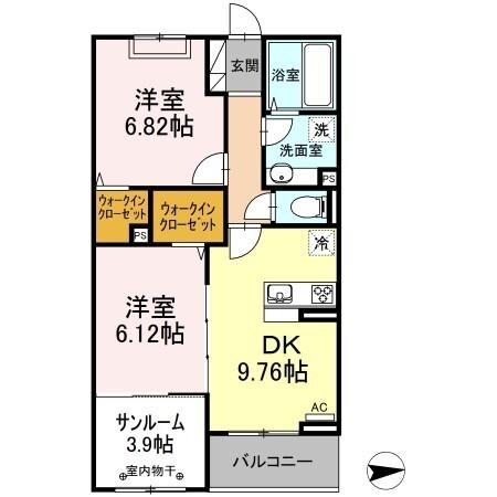 Ark　Bliss六町(ｱｰｸﾌﾞﾘｽﾛｸﾁｮｳ) 間取り図画像