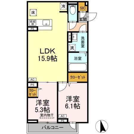 セレスティア竹の塚Ⅱ 間取り図画像