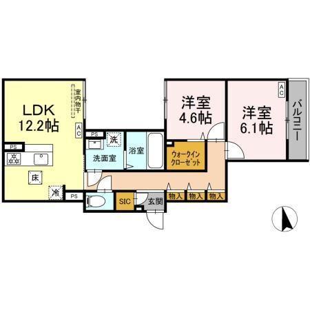 セレスティア竹の塚Ⅱ 間取り図画像