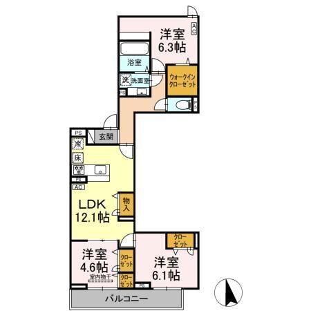 セレスティア竹の塚Ⅱ 間取り図画像