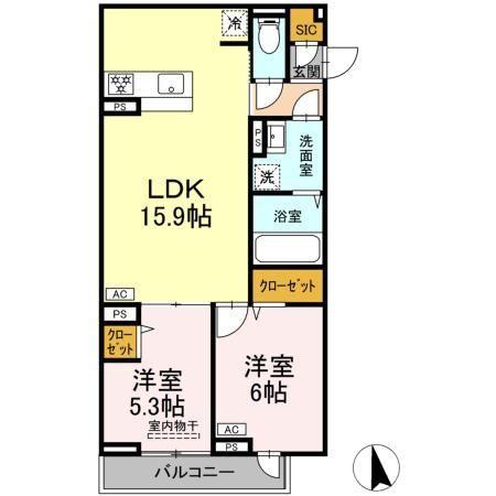 セレスティア竹の塚Ⅱ 間取り図画像