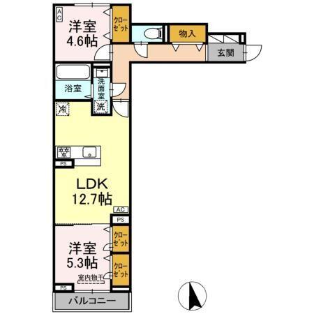 セレスティア竹の塚Ⅱ 間取り図画像