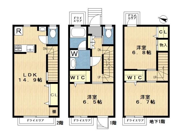 カーサ・プレーヌ（W1） 間取り図画像