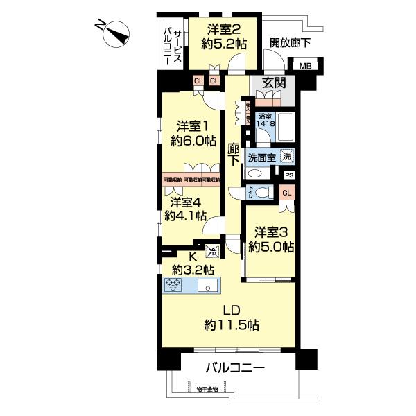 つくば市春日マンション 間取り図画像