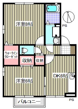 グランメール桜町Ｂ（202） 間取り図画像