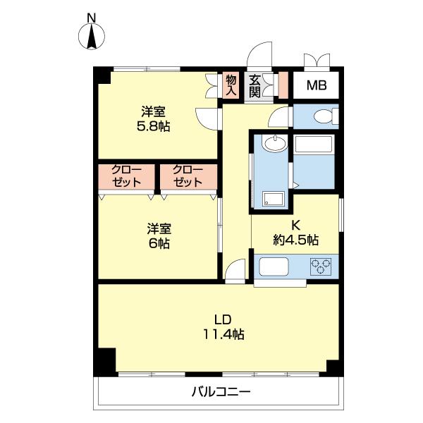 ハイム上所（202） 間取り図画像