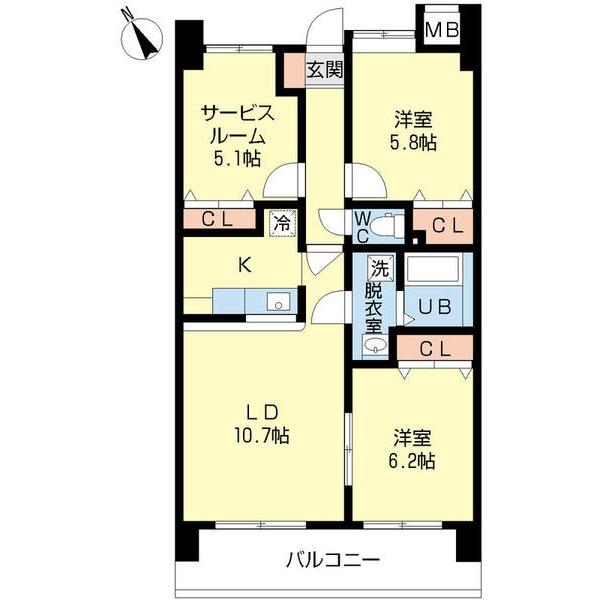 パークハイツ万代（802） 間取り図画像