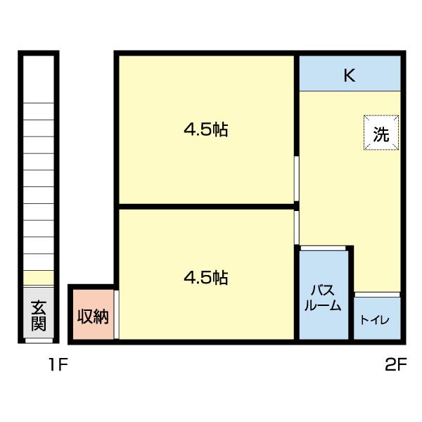 若月アパート（201） 間取り図画像