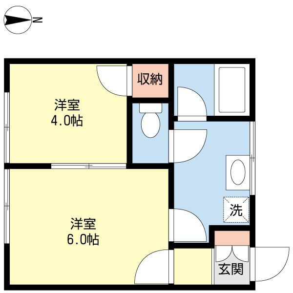 新潟市西区五十嵐１の町アパート 間取り図画像