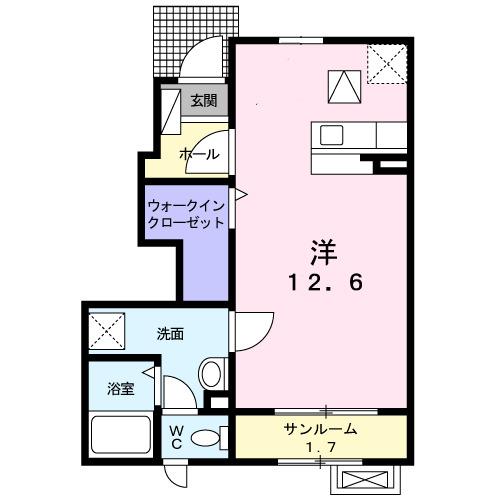 クレエ（102） 間取り図画像