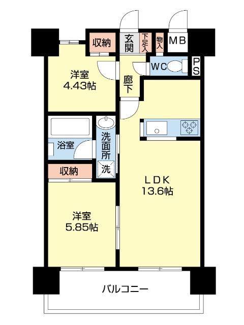 モーント米山弐番館（602） 間取り図画像