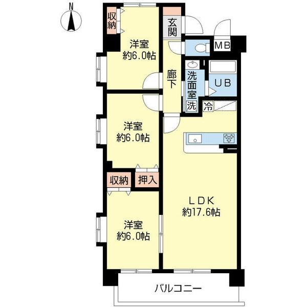 エトワール神道寺（401） 間取り図画像