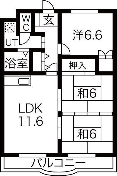 メゾンはなみずきB棟（102） 間取り図画像