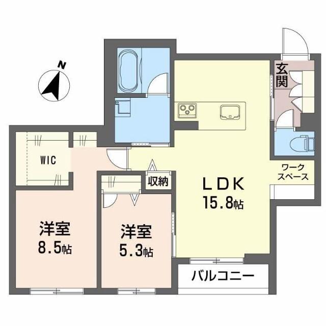 ベレオ上所（102） 間取り図画像