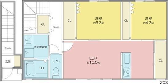 モントまるやまＢ（203） 間取り図画像