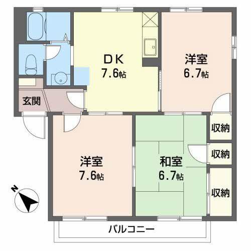 グリーンベールさかい（102） 間取り図画像