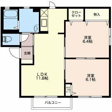 ビスタ中央 Ａ（102） 間取り図画像