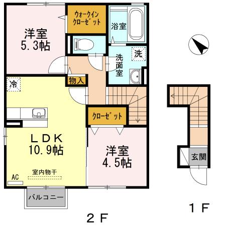 こもれび　参番館（201） 間取り図画像