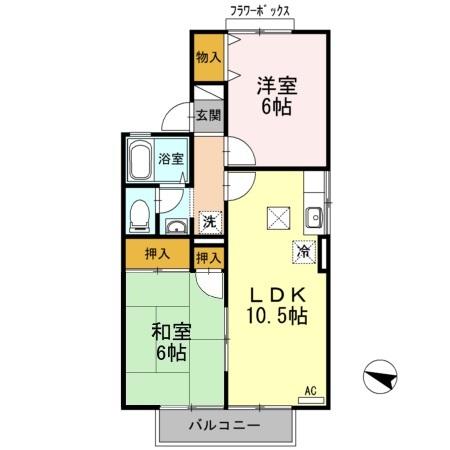 ブルームパレス　Ｅ（101） 間取り図画像