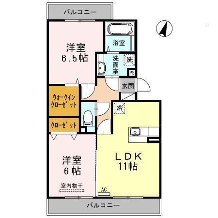 レイクサイド　Ｂ（202） 間取り図画像