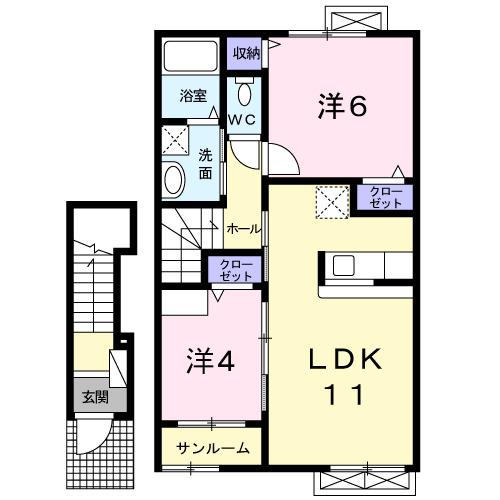 ビューレインボーⅤ（202） 間取り図画像