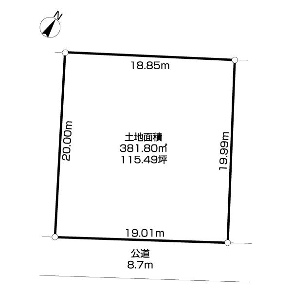 関屋田町3丁目売地 区画図