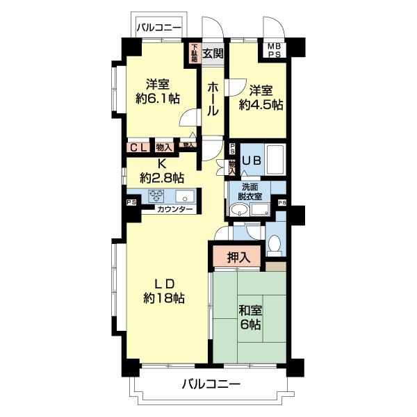 ダイアパレス女池上山（512） 間取り図画像