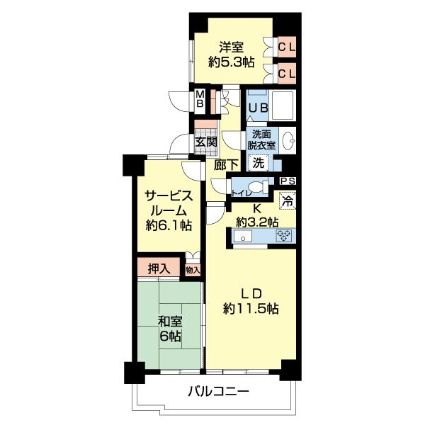 サーパス関屋田町 間取り図画像
