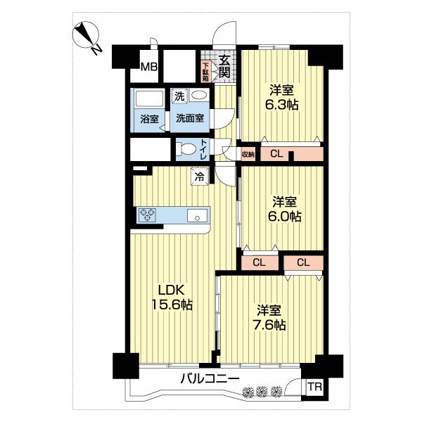 日東サンシャイン青山Ａ棟 間取り図画像