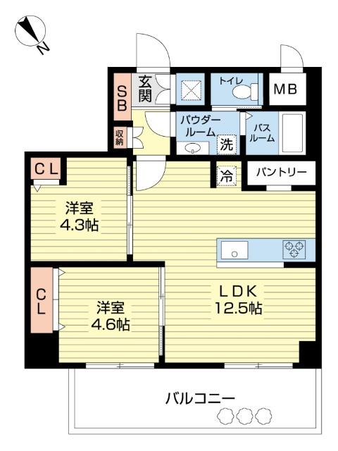 コープ野村万代 間取り図画像