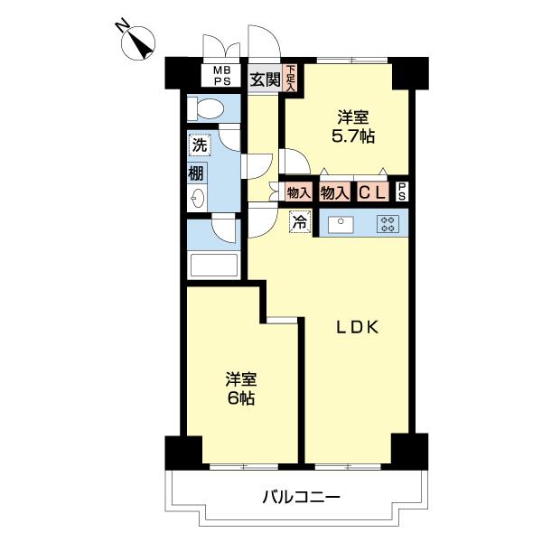 ダイアパレス大川前（807） 間取り図画像