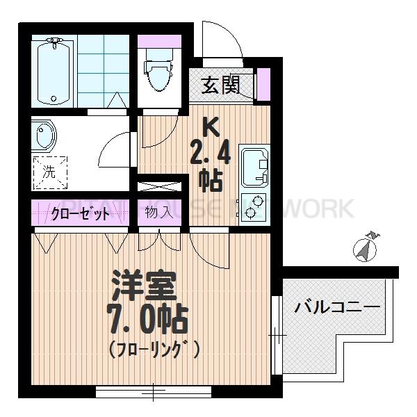 角部屋1Kタイプ