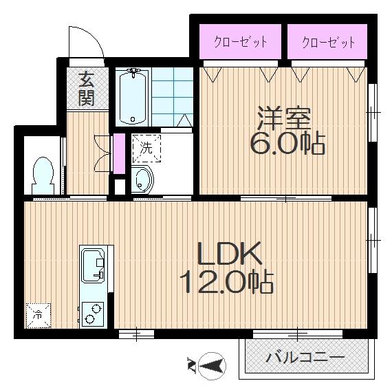エルセリート与野（203） 間取り図画像