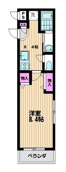南向き1Kタイプ