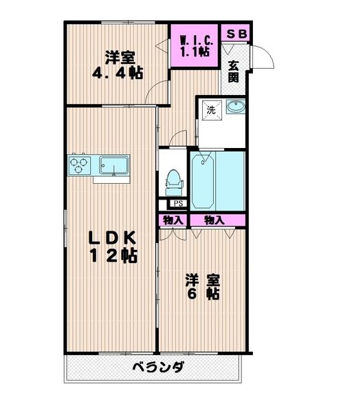 【ヘーベルメゾン】Cosmo Court（203） 間取り図画像