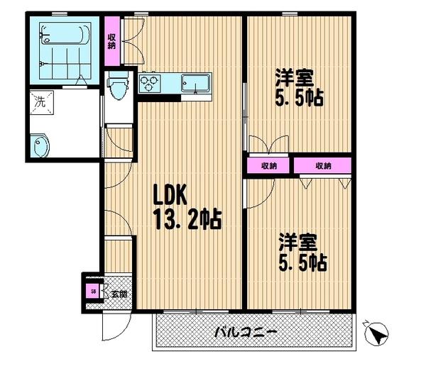 築浅2LDKタイプ