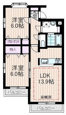 最上階・南向き