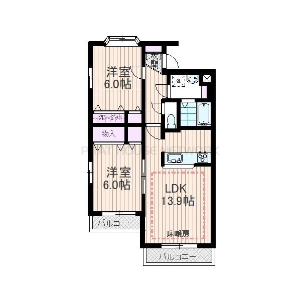 最上階・南向き