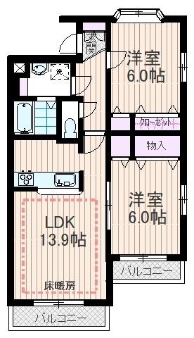 最上階・南向き
